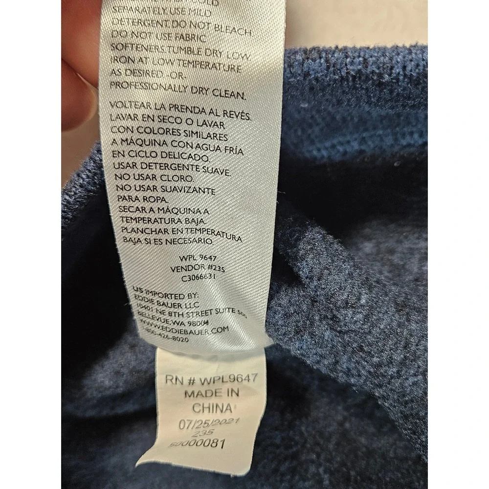 Eddie Bauer Radiator Fleece‎ Snap Mock Pullover Mens XXL Blue Heather 1326578